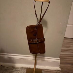 Coach Brown Leather Wristlet